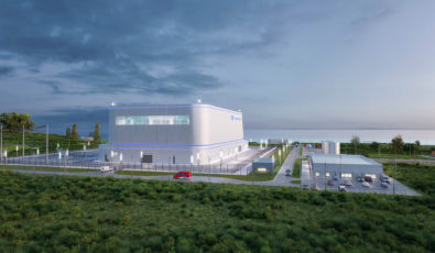 Conceptual rendering of the BWRX-300 SMR plant by GE Hitachi Nuclear Energy.